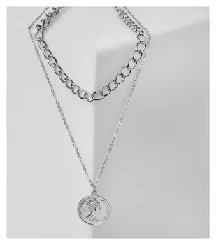 Кулон "Цепь" античность, цвет серебро, 45см