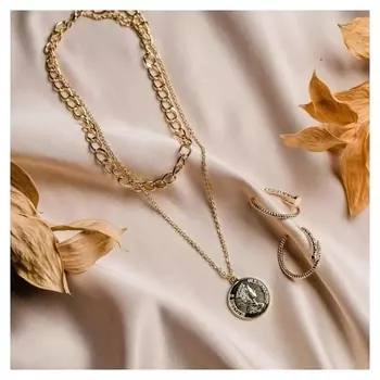 Кулон "Цепь" античность, цвет золото, 45см