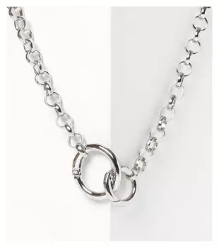 Кулон "Цепь" бесконечное сплетение, цвет чернёное серебро, L=45 см