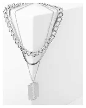 Кулон "Цепь" бритва, цвет серебро, L=44 см