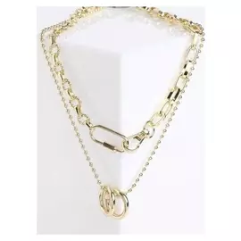 Кулон "Цепь" два кольца, карабин, цвет золото, L=45 см