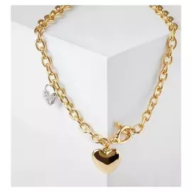 Кулон "Цепь" два сердца, цвет золото, L=46 см