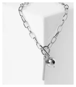 Кулон "Цепь" маятник, цвет серебро, L=46 см