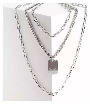Кулон "Цепь" маскуллиность, цвет серебро, L=50 см