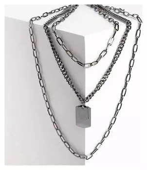 Кулон "Цепь" маскуллиность, цвет серый, L=50 см