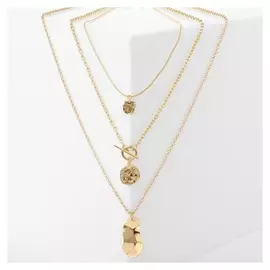 Кулон "Цепь" монетка и тогл, цвет золото, длина 69см