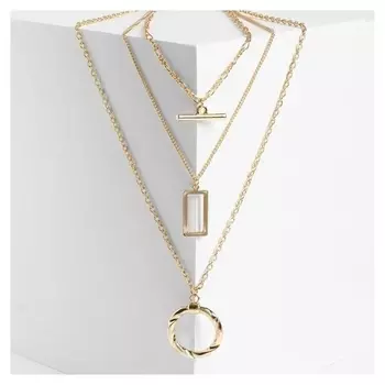 Кулон "Цепь" рамка с кольцом, цвет золото, L=52 см