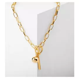 Кулон "Цепь" сфера, тогл, цвет золото,l= 45 см