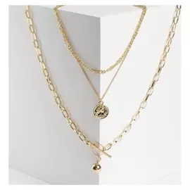 Кулон "Цепь" шар, медальон, тогл, цвет золото, L=65 см