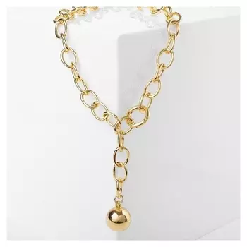 Кулон "Цепь" шар на нити, цвет золото, L=48 см