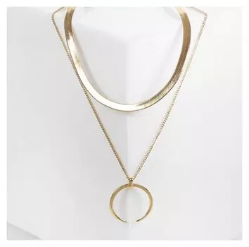 Кулон "Цепь" солнечный круг, цвет золото