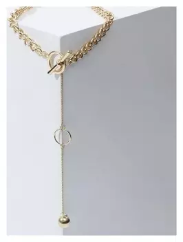 Кулон "Цепь" тогл с нитью, цвет золото, 45 см