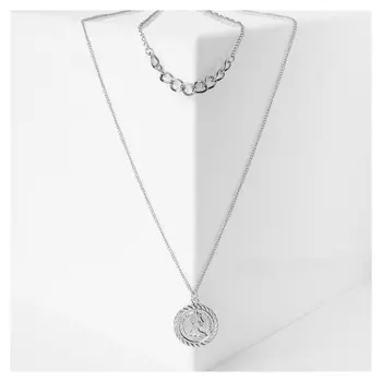 Кулон "Цепь" тонкость, цвет серебро, 60см