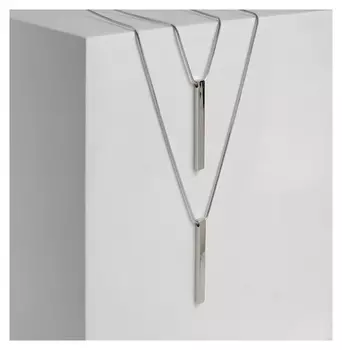 Кулон "Цепь" тотем, грани, цвет серебро, 70см