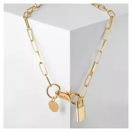 Кулон "Цепь" замок-карабин, цвет золото, 50см