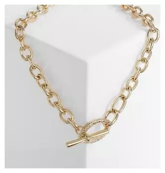 Кулон "Цепь" звенья на замке, цвет золото, 45 см