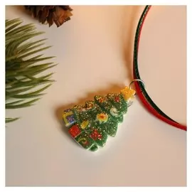 Кулон детский новогодний "Ёлочка", цветной