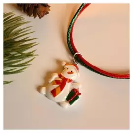 Кулон детский новогодний "Выбражулька" снеговичок, цветной