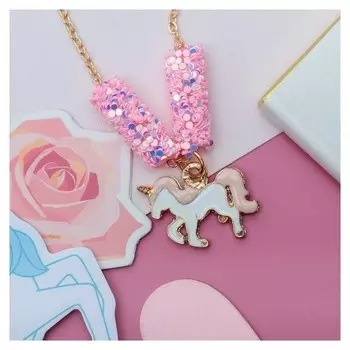 Кулон детский пайетки Единорог