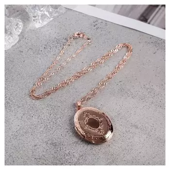 Кулон для фото "Эдель" овал большой, цвет золото, 40см