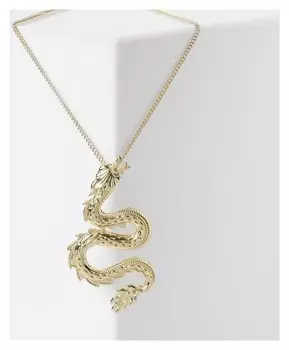 Кулон "Дракон" извивающийся, цвет золото, L=46 см
