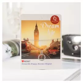 Кулон "Города" лондон, круг, цвет белый в серебре, 45см