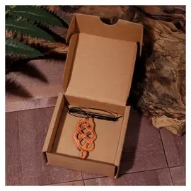 Кулон из кожи "Змейка" большая, цвет светло-коричневый