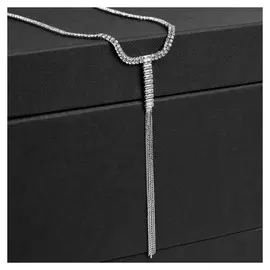 Кулон "Элегантность" нити, цвет белый в серебре, 30 см