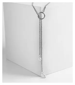 Кулон "Эстетика" на кольце, цвет белый в серебре