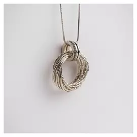 Кулон "Юпитер" кольца, цвет белый в золоте, 72см