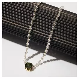 Кулон "Кристаллик" подарок, цвет бело-зелёный в золоте