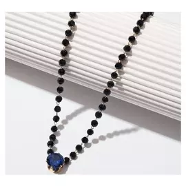 Кулон "Кристаллик" подарок, цвет чёрно-синий в золоте, 30 см