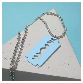 Кулон "Лезвие", цвет небесно-голубой в серебре