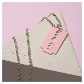 Кулон "Лезвие", цвет светло-розовый в серебре