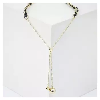 Кулон "Маятник" цепь, цвет чёрный в золоте, D=14, 60 см