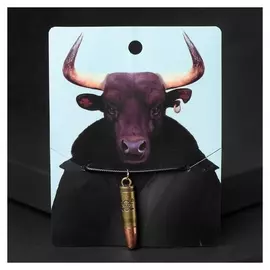 Кулон мужской "Пуля", цвет золотой в чернёном серебре, 42 см