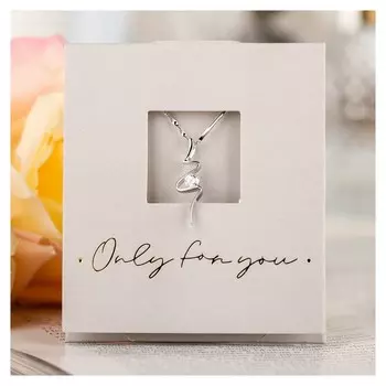 Кулон на цепочке "Пламя", цвет белый в серебре