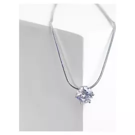 Кулон на цепочке Стразинка в цапе, цвет белый в серебре, 40 см