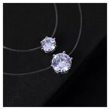 Кулон "На леске" двойной куб, цвет белый в серебре