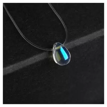 Кулон "На леске" капля, цвет радужный, 35см