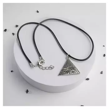 Кулон на шнурке "Глаз ра", цвет чернёное серебро на чёрном шнурке, 44 см