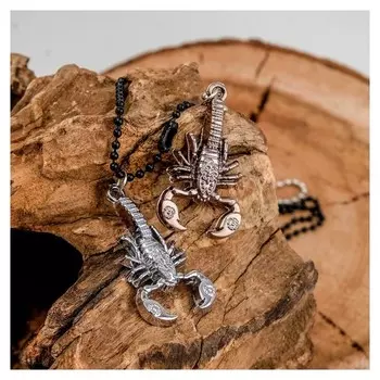 Кулон "Неразлучники" скорпион, цвет медно-серебряный, 50см
