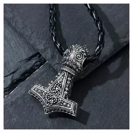 Кулон-оберег "Молот тора" классика, цвет чернёное серебро, 50см