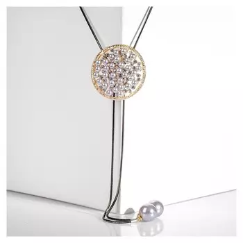 Кулон "Оклахома" узел, цвет светло-серый в золоте, L=100