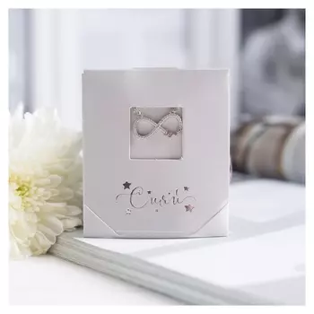 Кулон "Подари счастье" циркон, бесконечность, белый в серебре, 45см