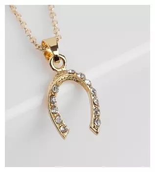 Кулон "Подкова", цвет белый в золоте, 45см