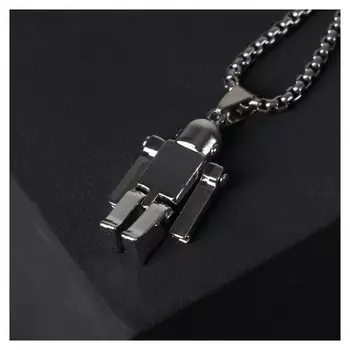 Кулон "Помпеи" милый робот, цвет серебро, 70 см