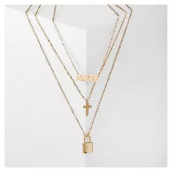 Кулон "Стальной" любовь, цвет золото, L=48