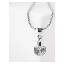 Кулон "Стразинка" кристалл, 40см, цвет белый в серебре 4782599