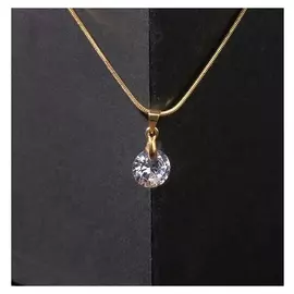 Кулон "Стразинка" кристалл, 40см, цвет белый в золоте